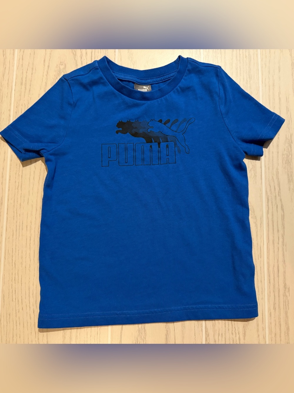 Puma Boys 4T Blue Logo Graphic Short‎ Sleeve Athletic Tee